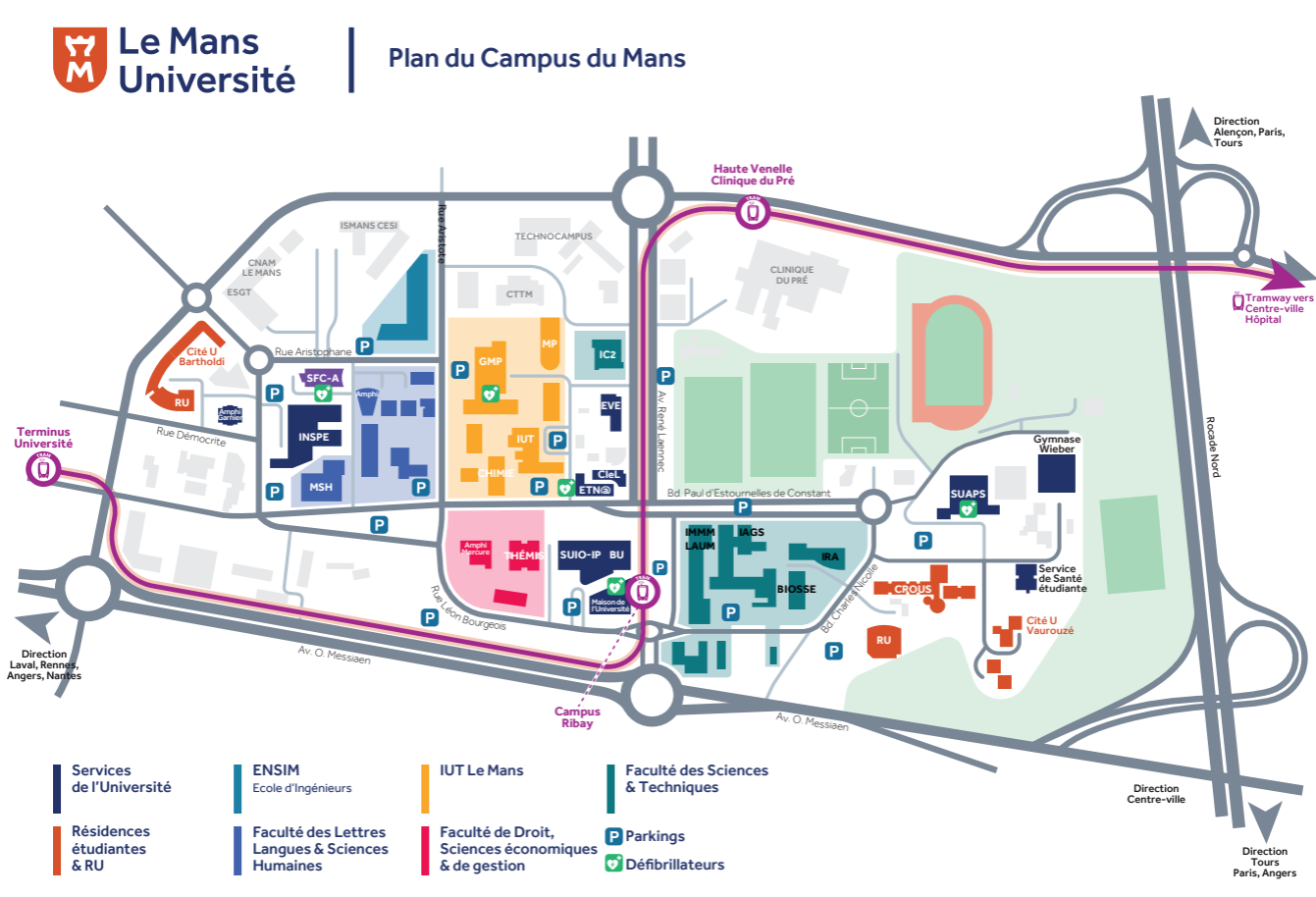 Plan du campus du Mans